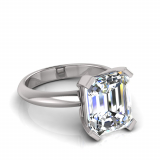 Four Square Claw Set Emerald Cut Ring