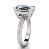 Four Square Claw Set Emerald Cut Ring