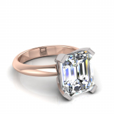 Four Square Claw Set Emerald Cut Ring