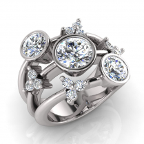 Bezel Split Band Dress Ring