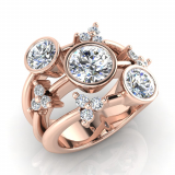 Bezel Split Band Dress Ring