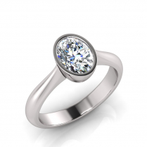 Oval Bezel Set Setting | Half Round Shank