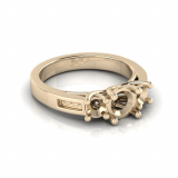 Round Three Stone Cross Over Ring | Flat Shank