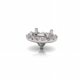 Oval Halo Scalloped Set I Half Round Shank 