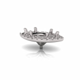 Marquise Halo Scalloped Set I Half Round Shank 