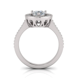 Pear Halo with Heart Cut Outs | Pave Set Shank