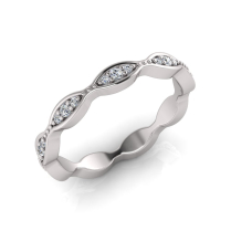 Claw Set Round Stone In Marquise Shape Eternity Ring 