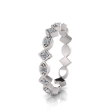 Claw Set Round Stones In Round And Diamond Shape Eternity Ring