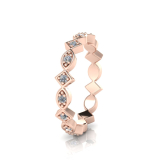 Claw Set Round Stones In Round And Diamond Shape Eternity Ring