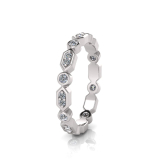 Hexagon Claw Set Rounds And Round Bezel Set Eternity Ring