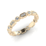 Hexagon Claw Set Rounds And Round Bezel Set Eternity Ring