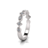 Claw Set Round Stones In Round And Diamond Shape | Half Round Shank 