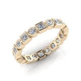 Round And Princess Bezel Set Eternity Ring