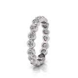 Claw Set Round Stones In Round And Pear Shape Eternity Ring