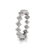 Claw Set Round Stones In Diamond Shape Eternity Ring