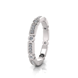 Rectangular Shape Claw Set Rounds And Round Bezel Set Eternity Ring