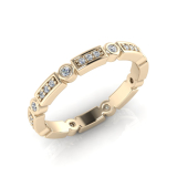 Rectangular Shape Claw Set Rounds And Round Bezel Set Eternity Ring