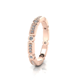 Rectangular Shape Claw Set Rounds And Round Bezel Set Eternity Ring