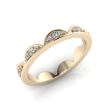 Half Moon Pave Set Rounds Eternity Ring