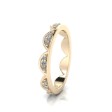 Half Moon Pave Set Rounds Eternity Ring