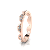 Half Moon Pave Set Rounds Eternity Ring