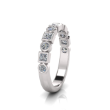 Round And Princess Bezel Set | Half Round Shank 