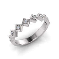 Claw Set Round Stones In Diamond Shape | Half Round Shank