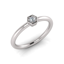 Claw Set Round In Hexagon Shape ǀ Half Round Shank 