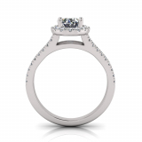 Oval Halo Scalloped Set | Half Round Diamond Set Split Shank