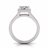 Princess Halo Scalloped Set | Half Round Diamond Set Split Shank