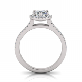 Pear Halo Scalloped Set | Half Round Diamond Set Split Shank