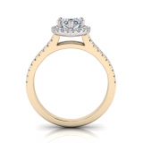 Pear Halo Scalloped Set | Half Round Diamond Set Split Shank