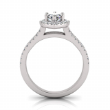 Marquise Halo Scalloped Set | Half Round Diamond Set Split Shank