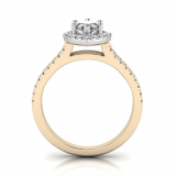 Marquise Halo Scalloped Set | Half Round Diamond Set Split Shank