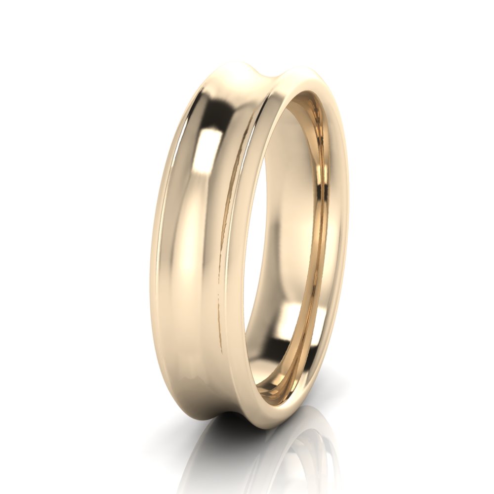 Concaved Bevelled Edge Men's Ring Chemgold