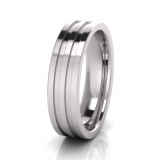 Flat Double Line Engraved Men's Ring