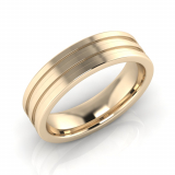 Flat Double Line Engraved Men's Ring