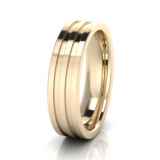 Flat Double Line Engraved Men's Ring