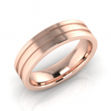 Flat Double Line Engraved Men's Ring