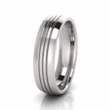 Half Round Triple Line Engraved Men's Ring