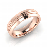 Half Round Triple Line Engraved Men's Ring