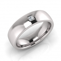 Half Round Single Stone Insert Men's Ring