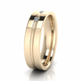 Flat With Three Stones Men’s Ring