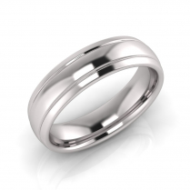 Half Round Double Line Engraved Men’s Ring