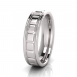 Flat Multi Line Engraved Men’s Ring