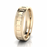 Flat Multi Line Engraved Men’s Ring