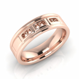 Flat Multi Line Engraved With Stones Men’s Ring