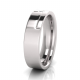 Flat Two Tone Men’s Insert Ring With Stone