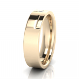 Flat Two Tone Men’s Insert Ring With Stone