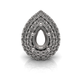 Double Scallop Set Pear Halo Pendant